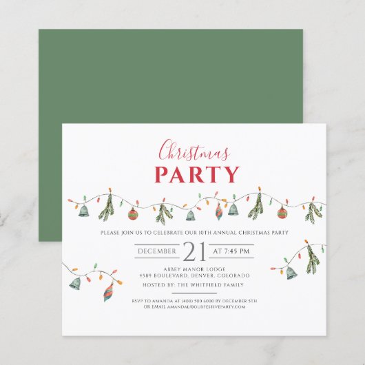 Papier Budget Noël Fête Invitation (Devant / Derrière)