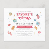 Papier Budget Noël Fêtes Favoris Chose Invitation (Devant)