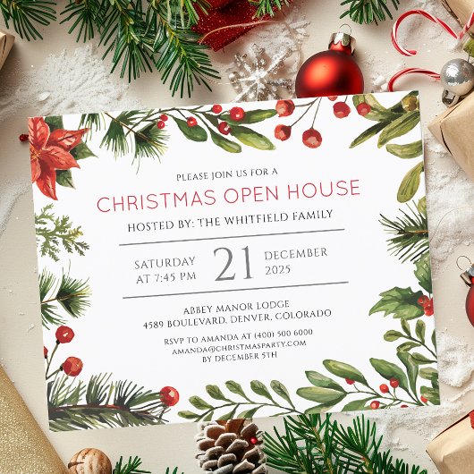 Papier Budget Noël Holiday Open House Invitation