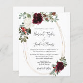 Papier Budget Noël Mariage d'hiver Invitation (Devant / Derrière)