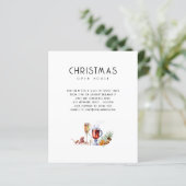 Papier Budget Noël Open House Boissons Invitation (Debout devant)