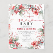 Papier Budget Noël Père Noël Baby shower Invitation (Devant)