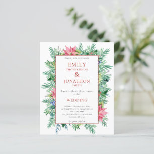Papier Budget Noël Poinsettia Frame Mariage Invitation