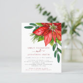 Papier Budget Noël QR Code Poinsettia Mariage Invitation (Debout devant)