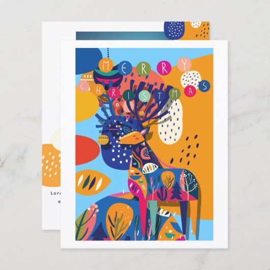 Papier BUDGET Noël Rinder coloré Personnalisé (Devant / Derrière)