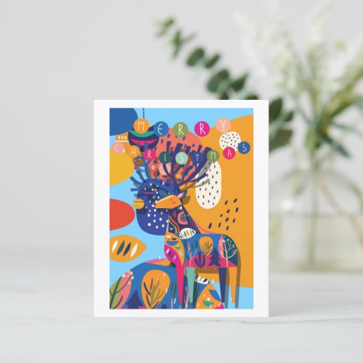 Papier BUDGET Noël Rinder coloré Personnalisé (Debout devant)