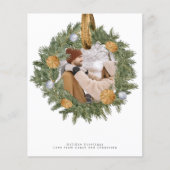 Papier BUDGET Noël Rustique Wreath Photo personnalisée (Devant)