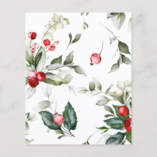 Papier Budget Noël Vert & Berry Faire-part de mariage (Dos)