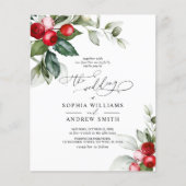 Papier Budget Noël Vert & Berry Faire-part de mariage (Devant)