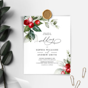 Papier Budget Noël Vert & Berry Faire-part de mariage