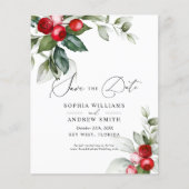 Papier BUDGET Noël Vert & Rouge Sauvez la date (Devant)