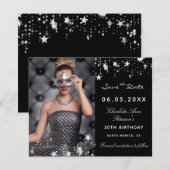 Papier Budget noir argent photo anniversaire Enregistrer (Devant / Derrière)