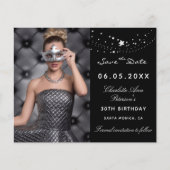 Papier Budget noir argent photo anniversaire Enregistrer  (Devant)