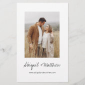 Papier Budget noir blanc Boho simple Faire-part de mariag (Dos)