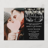 Papier Budget noir blanc Détails Mariage photo Invitation (Devant)