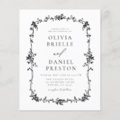 Papier Budget noir blanc français élégant Mariage de code (Devant)