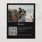 Papier Budget Noir&Blanc gothique Code QR Mariage Invitat (Dos)