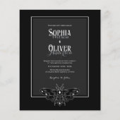 Papier Budget Noir&Blanc gothique Code QR Mariage Invitat (Devant)