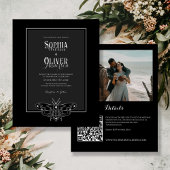Papier Budget Noir&Blanc gothique Code QR Mariage Invitat
