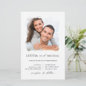 Papier Budget noir et blanc 2 photo Faire-part de mariage (Debout devant)