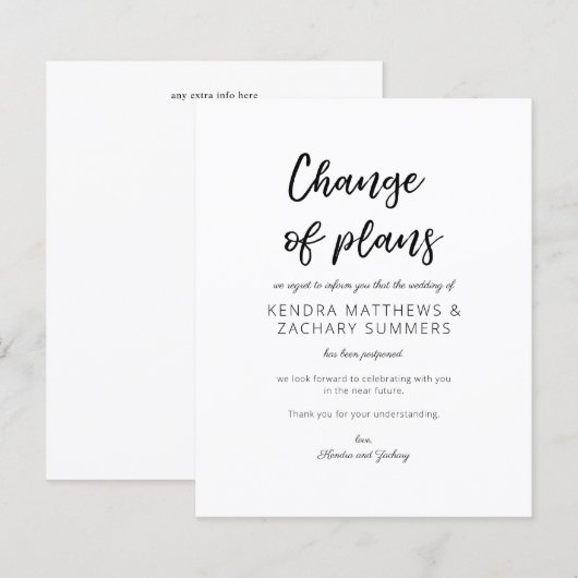 Papier Budget noir et blanc Changement de plan (Devant / Derrière)