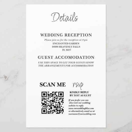 Papier Budget noir et blanc tout en un Mariage (Dos)