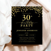 Papier Budget Noir et or Script Trente-troisième annivers