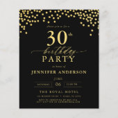 Papier Budget Noir et or Script Trente-troisième annivers (Devant)