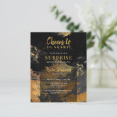 Papier Budget noir or 50e anniversaire invitation fête (Debout devant)