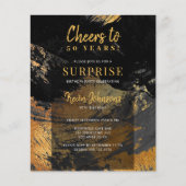 Papier Budget noir or 50e anniversaire invitation fête (Devant)