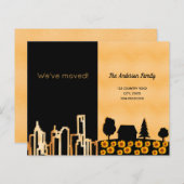 Papier Budget noir or ville pays déménager faire-part (Devant / Derrière)