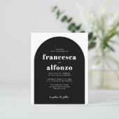 Papier Budget noir RSVP QR Code Retro Photo Mariage (Debout devant)