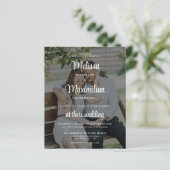 Papier Budget noir transparent 2 photo QR Code RSVP (Debout devant)