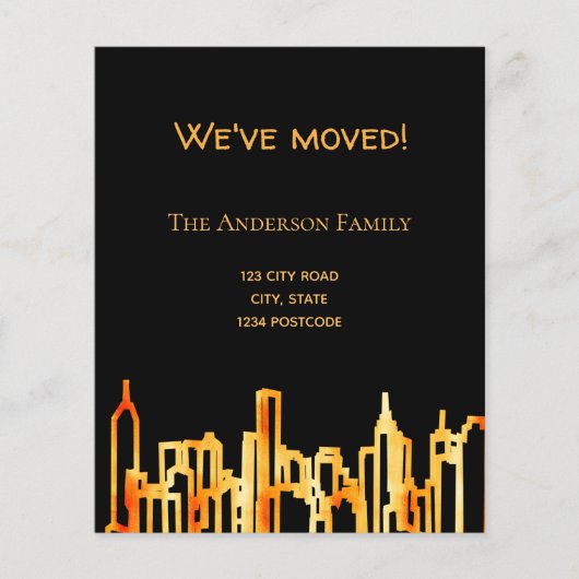 Papier Budget noir ville skyline ville or mobile faire-pa (Devant)