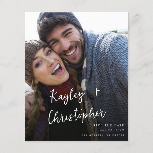 Papier Budget Nom moderne Photo Verti Chic Enregistrer la (Devant)