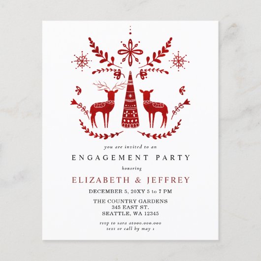 Papier Budget Nordic Buck and Doe Engagement Party (Devant)