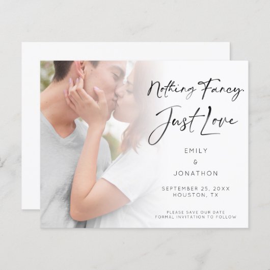 Papier Budget Nothing Fancy Just Love Photo Enregistrer l (Devant / Derrière)