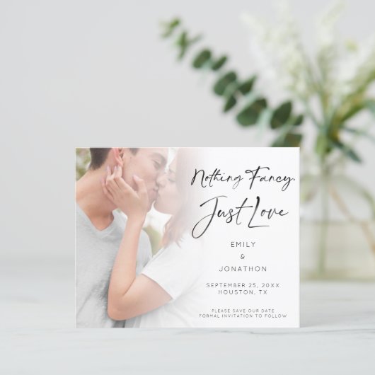 Papier Budget Nothing Fancy Just Love Photo Enregistrer l (Debout devant)