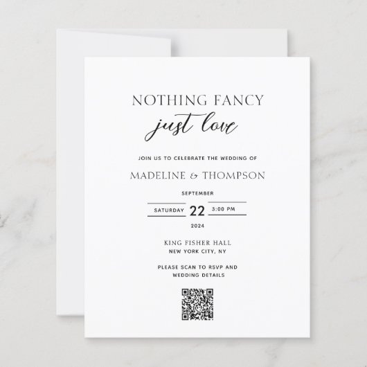 Papier BUDGET Nothing Fancy Just Love Qr Code Wedding (Devant)