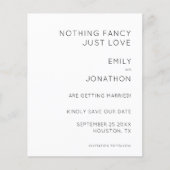 Papier Budget Nothing Fancy Just Love Save the Date (Devant)