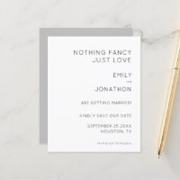 Budget Nothing Fancy Just Love Save the Date
