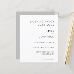 Papier Budget Nothing Fancy Just Love Save the Date