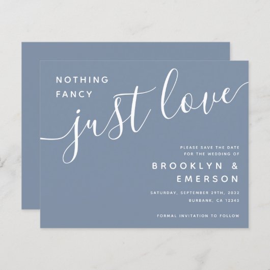 Papier Budget Nothing Fancy Just Love Save the Date (Devant / Derrière)