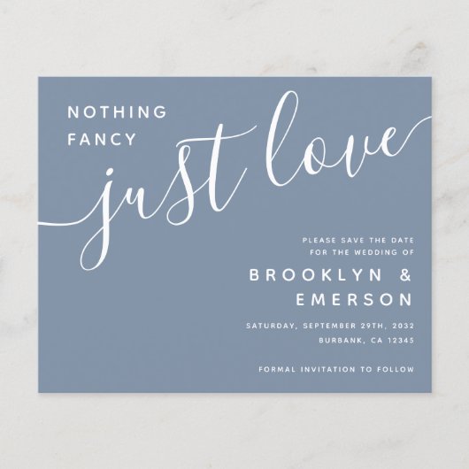 Papier Budget Nothing Fancy Just Love Save the Date (Devant)