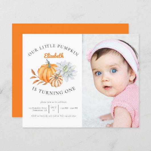Papier Budget Notre petit Citrouille 1er anniversaire aut (Devant / Derrière)