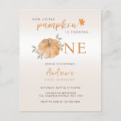 Papier Budget Notre petit Citrouille Automne 1er annivers (Devant)