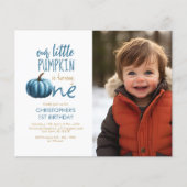 Papier Budget Notre Petit Citrouille Bleu 1er Anniversair (Devant)