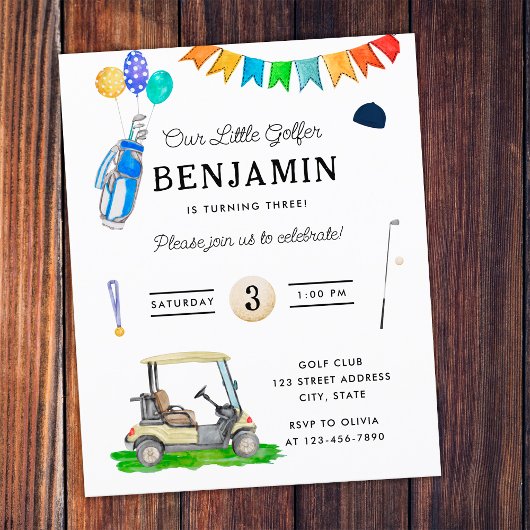 Papier Budget Notre Petit Golfeur Green Part Golf Anniver