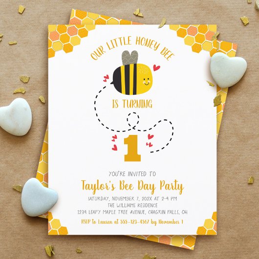Papier Budget Notre Petit Miel Abeille Anniversaire Invit