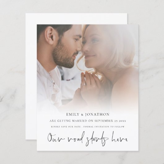 Papier Budget Notre Route Commence Ici Photo Enregistrer  (Devant / Derrière)